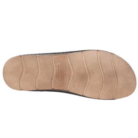 Klapki skórzane damskie Syrena SOT 409 czarne - platforma 3,5 cm