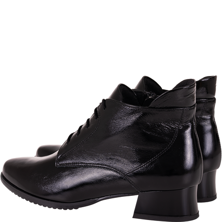 Czółenka skórzane Syrena SGO 2044 czarne lakierowane