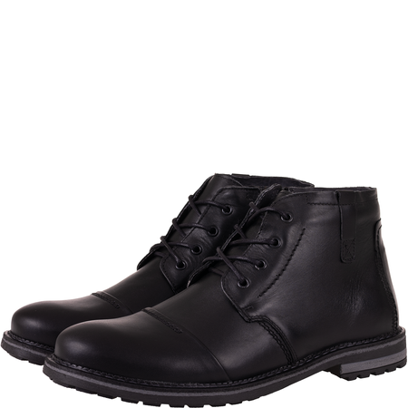 Trzewiki męskie zimowe Syrena SI 087-784 czarne - skóra naturalna