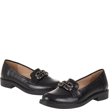 Skórzane mokasyny damskie Syrena SE 293 czarny naplak