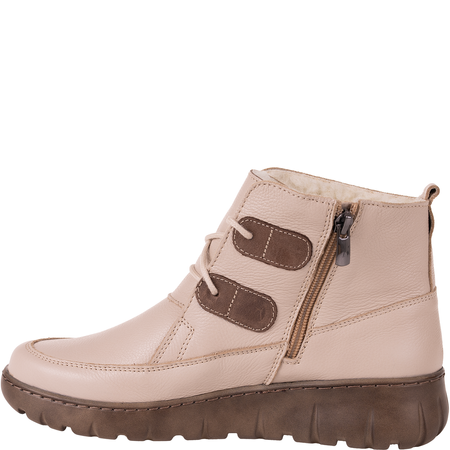 Botki damskie skórzane w kolorze jasnego beżu Syrena SH 795