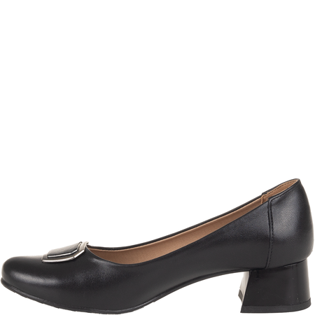 Skórzane czółenka na obcasie - Syrena SE 7125 czarne