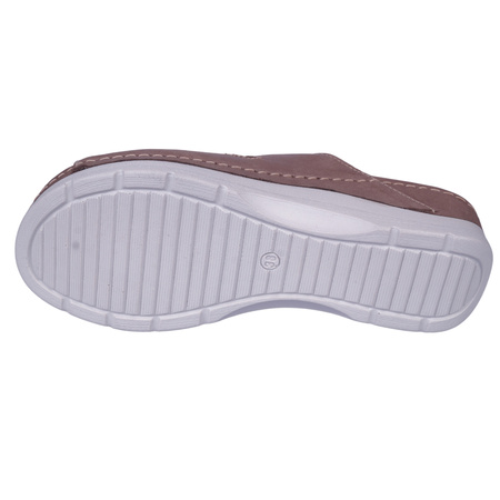 Klasyczne klapki skórzane damskie SYRENA SH 22265 beżowe