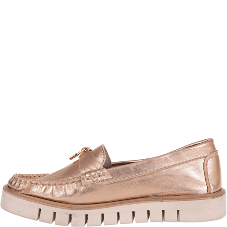 Mokasyny damskie Syrena SLA 1100/282 miedziane - skóra licowa