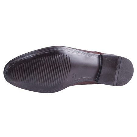 Półbuty męskie pantofle wizytowe skórzane marki Syrena SE 929 brąz