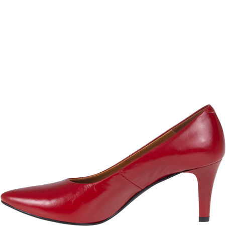 Czółenka na obcasie czerwone skórzane marki Syrena SWB 180