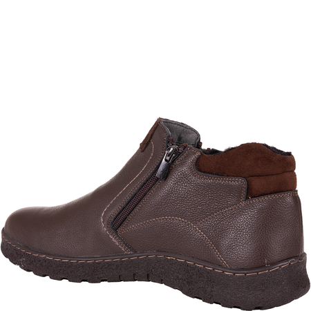 Trzewiki męskie skórzane Syrena SH 827 brąz, ocieplane