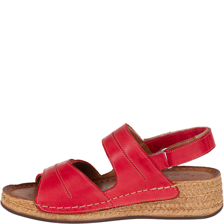 Sandały skórzane damskie marki Syrena SST 993 czerwone