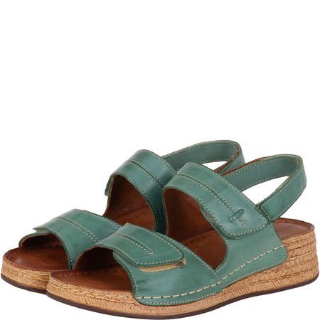 Sandały skórzane damskie marki Syrena SST 993 zielone