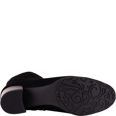 Botki damskie Syrena STA 3002 czarne - skóra zamszowa