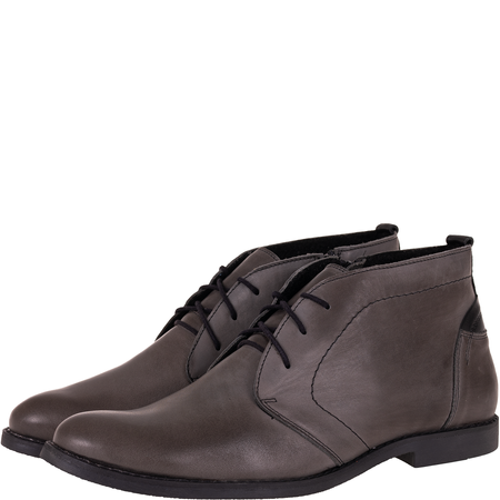 Trzewiki męskie Syrena SST 176 grafit - skóra naturalna