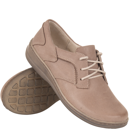 Komfortowe półbuty damskie skórzane Syrena SH 715-2 beż