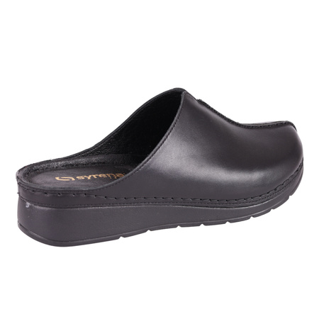 Klapki damskie skóra naturalna Syrena SST 922 czarne