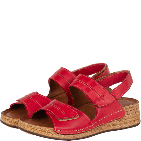 Sandały skórzane damskie marki Syrena SST 993 czerwone