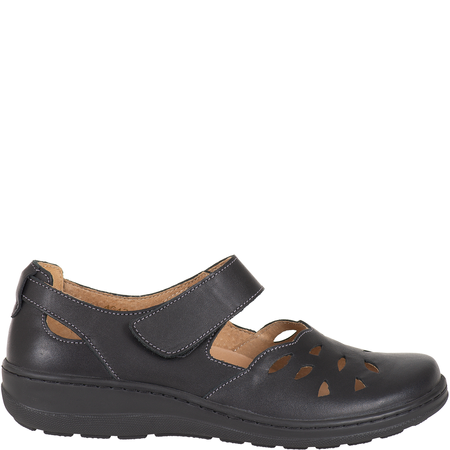 Syrena SH 4043 czarne - półbuty skórzane damskie na wiosnę