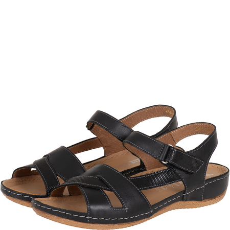 Skórzane sandały damskie marki Syrena SH 246 czarne