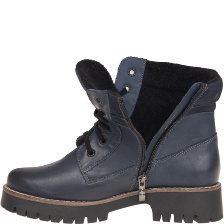 Botki damskie Syrena SST 4103 granat - skóra naturalna