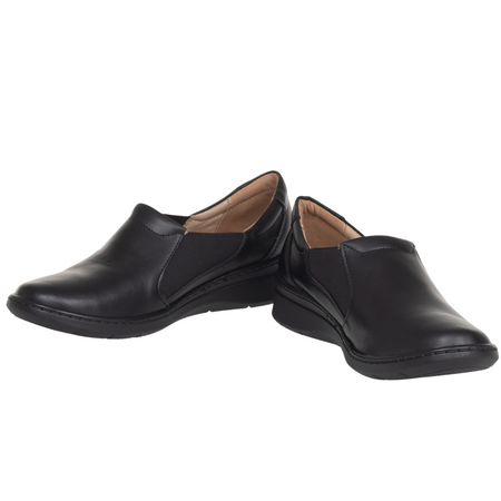 Komfortowe czarne półbuty damskie skórzane Syrena SE 0567