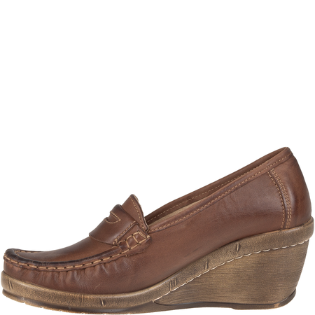 Półbuty na koturnie skórzane Syrena SST 1593/50 brąz