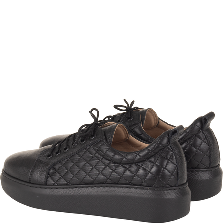 Półbuty Syrena SE P-280B czarne, skóra, platforma 4 cm