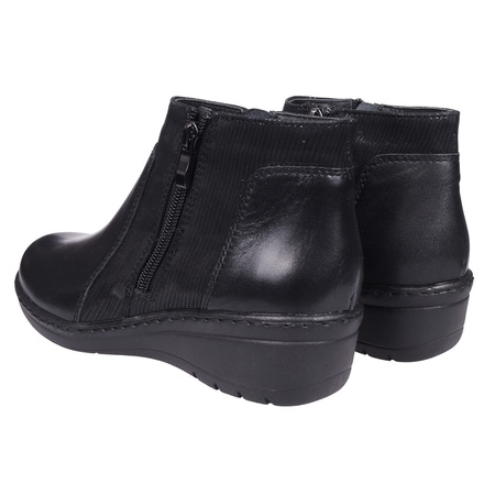 Botki damskie na koturnie Syrena K-254 czarne