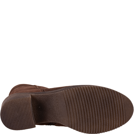 Welurowe botki damskie ocieplane Syrena STA 4124 brązowe