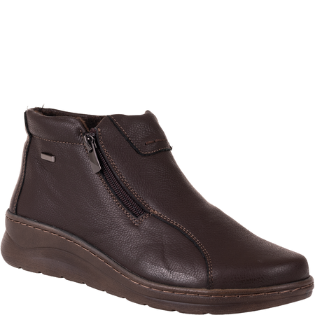 Botki damskie Syrena SH 786 brązowe skórzane wygodne tęgość H+