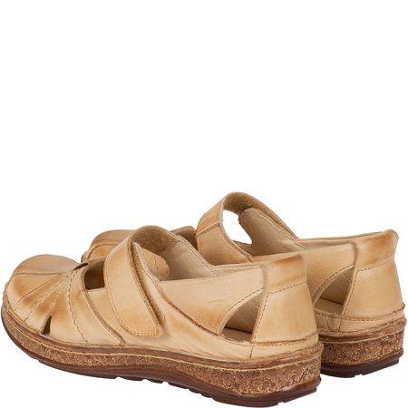 Przewiewne półbuty na rzepy Syrena SST 1705/A beżowe