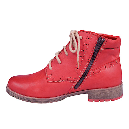 Botki damskie skórzane marki Syrena SST 4044 czerwone