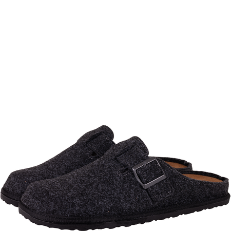 Kapcie męskie INBLU SI000024 szary filc skórzana wkładka