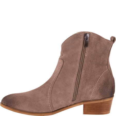 Modne botki damskie Syrena SE KO-07 cappuccino skóra welurowa