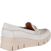 Skórzane mokasyny damskie Syrena SLA 989/B krem-groszek