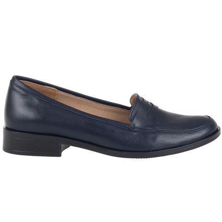 Półbuty damskie mokasyny skórzane Syrena SE 0052P granatowe