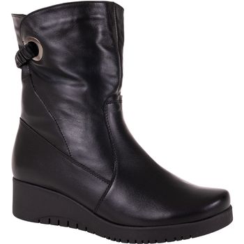 Czarne botki marki Syrena SGO 1289 - skóra naturalna licowa