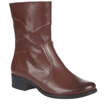 Brązowe botki damskie skórzane - Syrena SE 220M