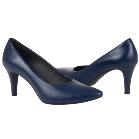 Czółenka na obcasie granatowe skórzane marki Syrena SWB 180
