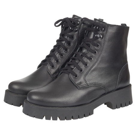 Modne botki damskie Syrena SST 4096 - skóra naturalna, ocieplane