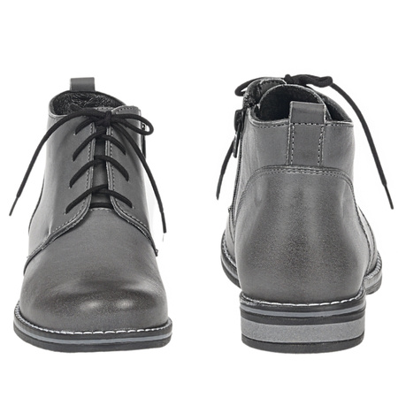 Botki damskie wiązane marki Syrena SST 4000 grafitowe