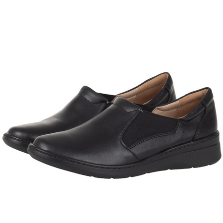 Komfortowe czarne półbuty damskie skórzane Syrena SE 0567