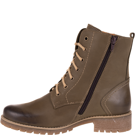 Komfortowe botki damskie skórzane Syrena SST 4038 oliwka