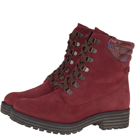 Botki damskie Syrena SST 4064 bordo - skóra naturalna