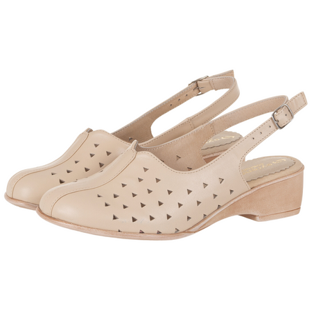 Syrena SWB 131 beżowe sandały damskie - skórzane, wygodne