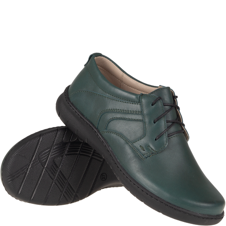 Skórzane półbuty damskie marki Syrena SR 819 zielone