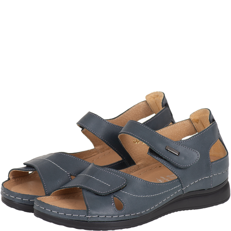 Skórzane sandały damskie na rzepy Syrena SH 139 grafit