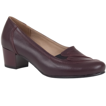 Czółenka na słupku skórzane marki Syrena SE 0203 bordowe