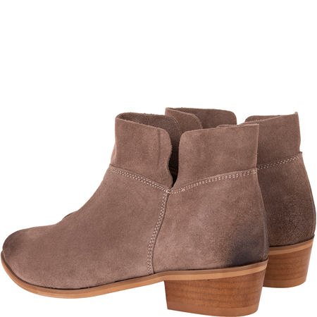 Modne botki damskie Syrena SE KO-08 cappuccino skóra welurowa