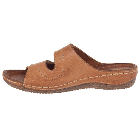 Klapki skórzane SST 828 rude marki Syrena - komfort i styl