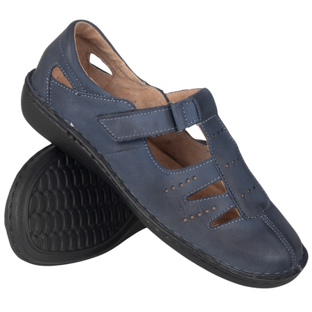 Granatowe przewiewne półbuty na rzepy SOT 067 marki Syrena