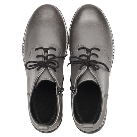 Botki damskie wiązane marki Syrena SST 4000 grafitowe