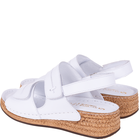 Sandały skórzane damskie marki Syrena SST 993 białe